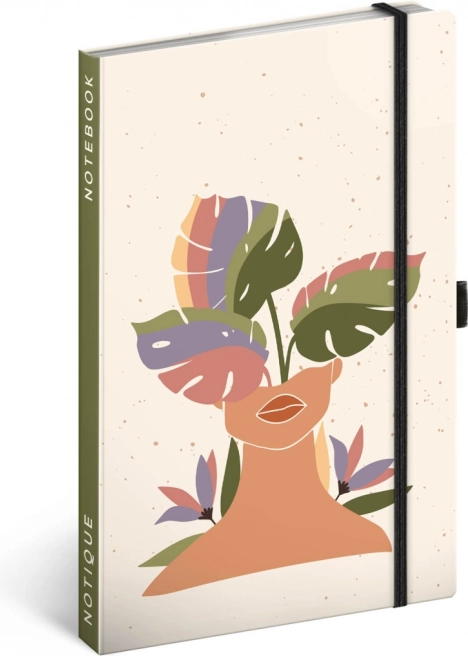 Bilježnica NOTIQUE Monstera, crtana, 13 × 21 cm