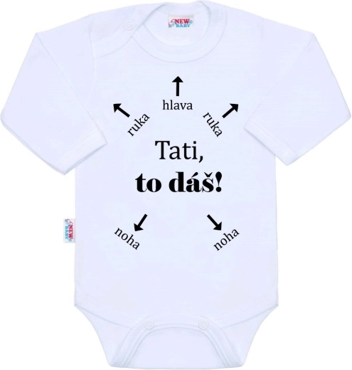 Bodi za bebe dugih rukava New Baby Tata, ti to možeš! 50