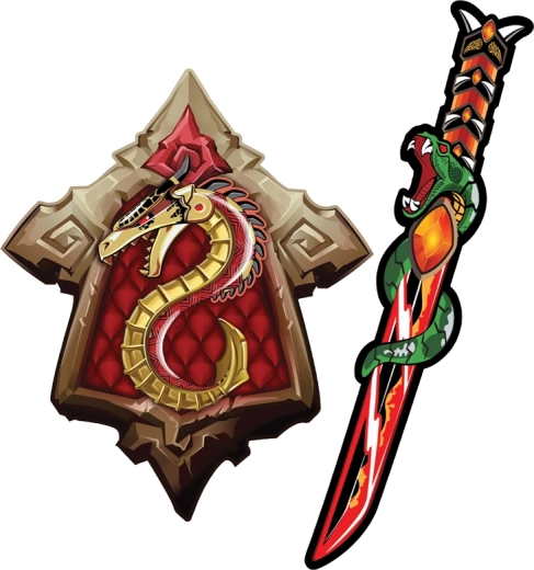 Pjenasti samurajski mač i štit – zmaj i zmija, set za djecu