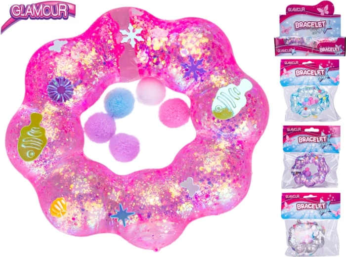 Glamur rastezljiva narukvica s šljokicama 8,5 cm