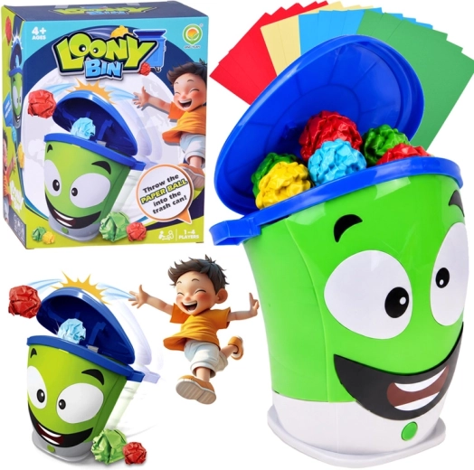 Skill Game Runaway Trash Can with Paper Balls