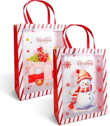 Christmas Gift Bag with Transparent Sides - 1 Piece