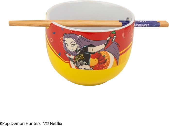 K-pop Demon Hunters ramen bowl with chopsticks Mira Spice Queen