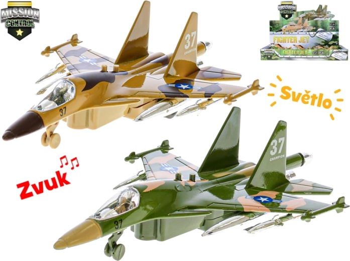 Mission Control vojni zrakoplov 19 cm s povratnim pogonom, svjetlom i zvukom