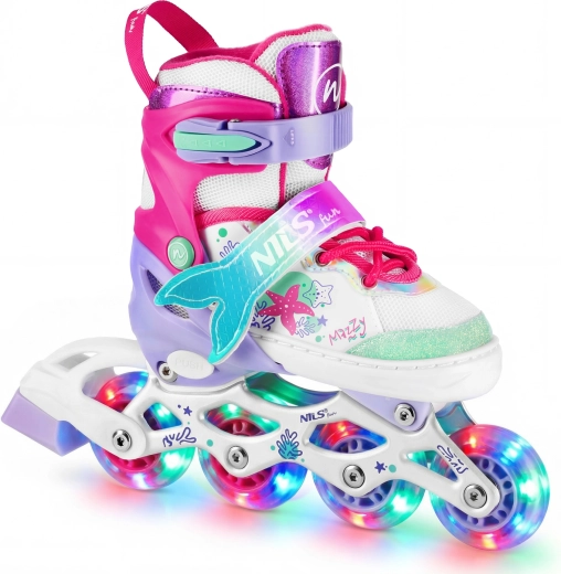 Dječje klizaljke 4u1 s LED kotačićima NILS Fun Mazzy – S (31-34)