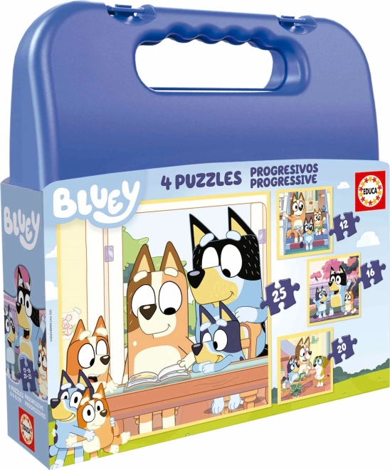 Puzzle u kovčežiću Bluey 4u1