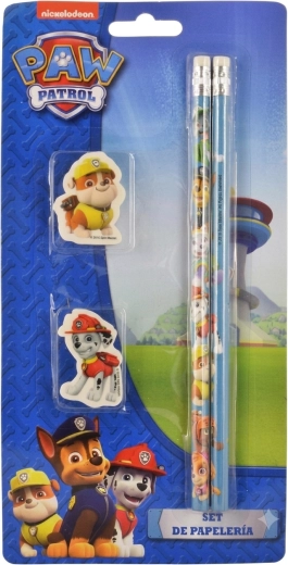 Papirnati set Paw Patrol – 2 olovke i 2 gumice