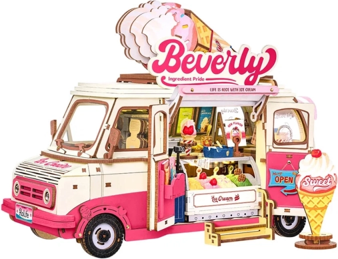 Robotime rolife 3D drvena slagalica Beverlyin sladoledni kombi - 1 komad