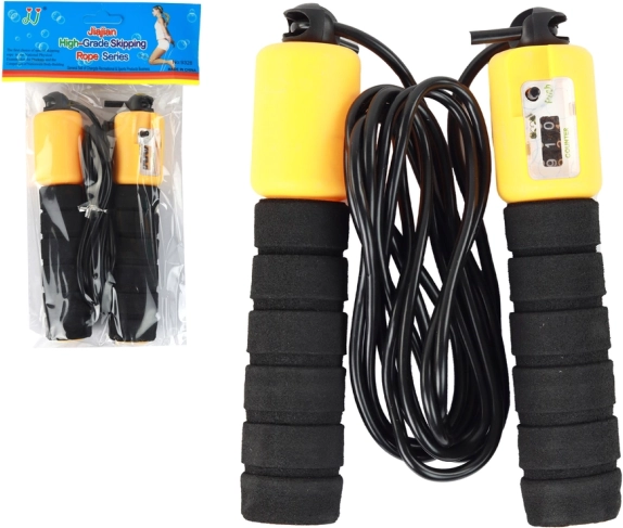 Uže za preskakanje crno-narančasto s brojačem Fitness