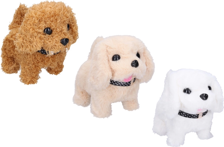 Walking plush dog with sounds 16 cm