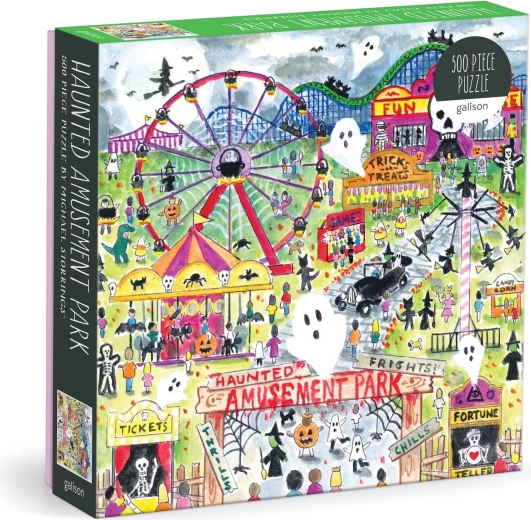 Galison Square Puzzle Haunted Amusement Park 500 Pieces