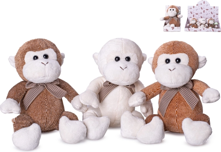 Plišana majmunčica s mašnom 15 cm