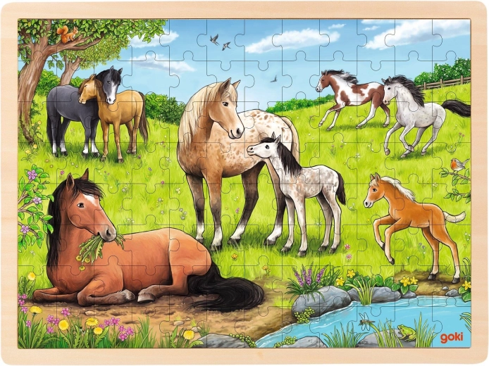 Wooden puzzle Summer in the Horse Meadow - 1 piece