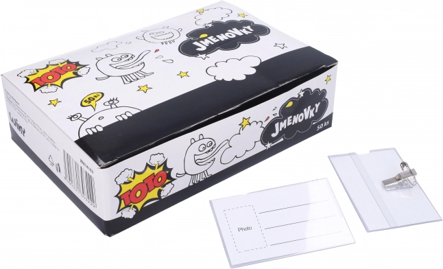 Prozirna identifikacijska oznaka s kopčom i sigurnosnom iglom