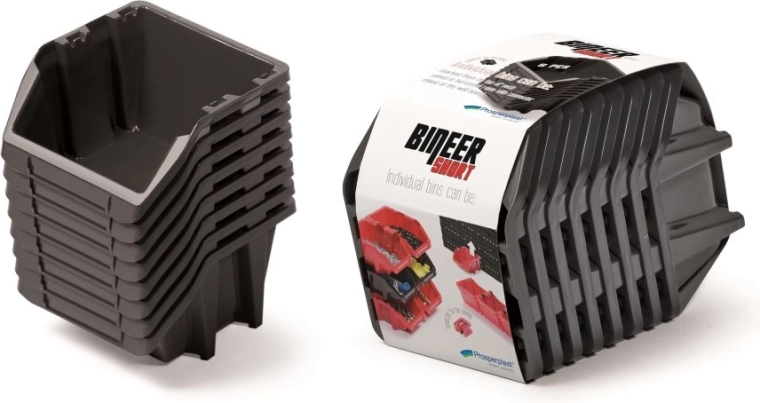 Set spremnika Bineer Short, 8 kom, 206 × 118 × 144 mm, crna