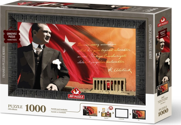 Art Puzzle slagalica s okvirom i ljepilom 3u1 1000 dijelova – Atatürk
