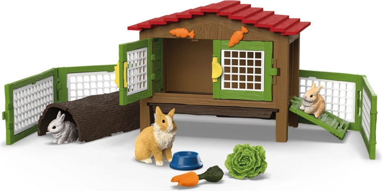 Schleich FARM WORLD kunićarnik s patuljastim lavljeglavim kunićima
