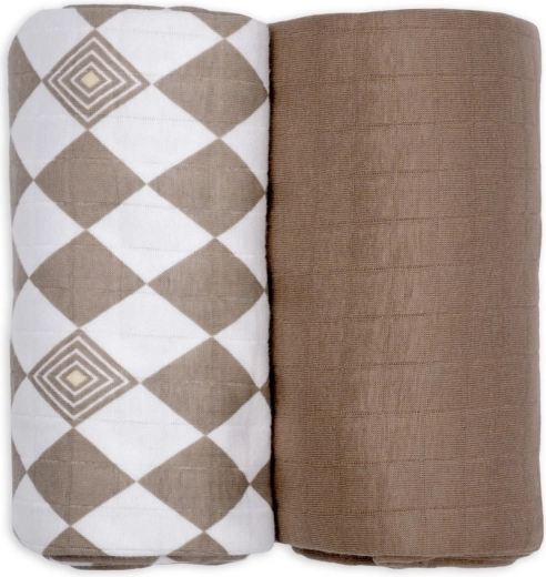 Lodger swaddler solid matcha buffalo, 2 kom 110 × 110 cm