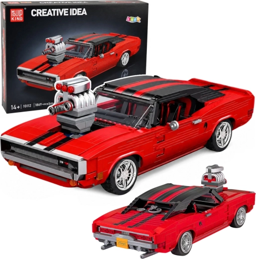 Konstrukcijska građevna kockasta slagalica sportskog automobila Charger crvena (1869 dijelova)