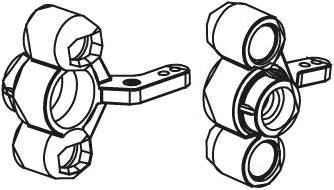 Steering knuckle set for Voltage, Major, Tiger, Hoolk, Infect and Liquid - 2 pieces