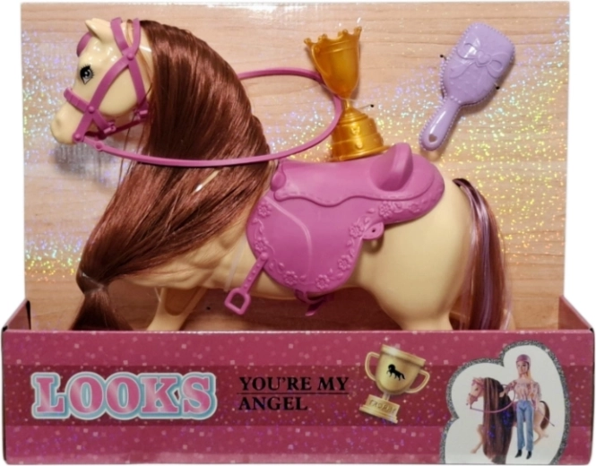 Doll accessories: horse with accessories - 1 piece