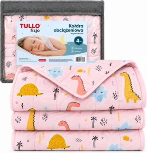 Senzomotorička otežana deka za djecu Tullo 4 kg ružičasta - 1 komad