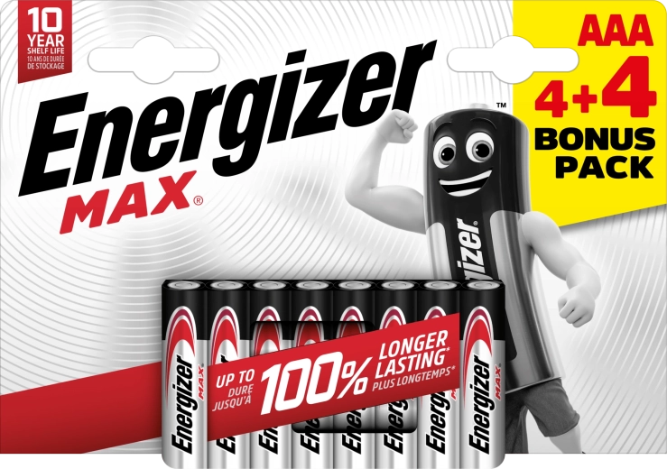 Energizer Max AAA alkalne baterije 8 kom (4+4)