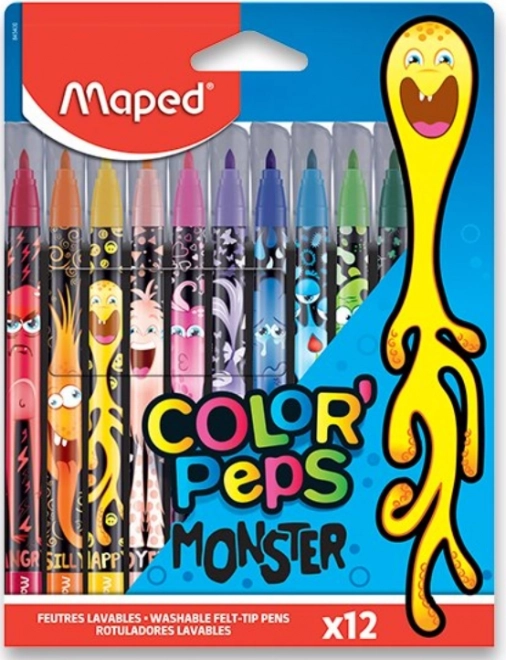 Flomasteri MAPED Color'Peps Monster, set od 12 boja