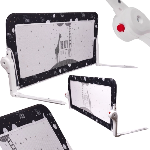 Sklopiva sigurnosna ograda za krevet 150 cm – crna