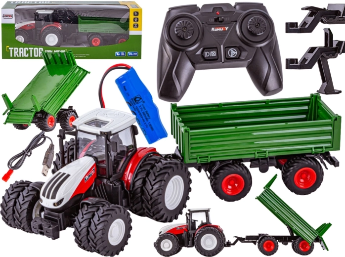 Daljinski upravljani traktor s kiperskom prikolicom RC 1:24 - 1 komad