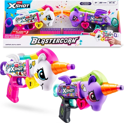 X-Shot Blastercorn – jednorog pištolja, set 2 kom s 32 metaka