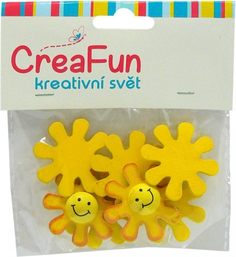 Drvene dekoracije sunca 3,5 cm, 8 kom