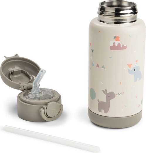 Done by Deer insulated bottle with straw Celebration sand 340 ml