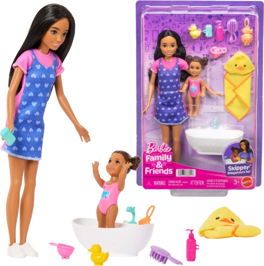 Barbie Skipper dadilja – set s bebom i kadicom