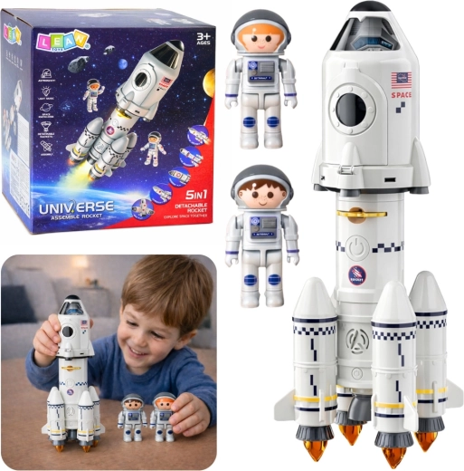Edukativna raketa 5 u 1 s astronautima, svjetlima, zvukovima i projektorom