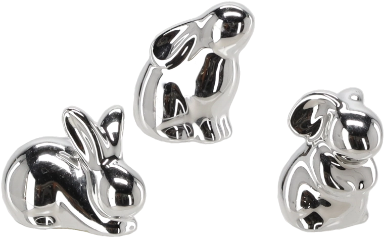 Srebrni uskrsni zeko – dekorativna figurica