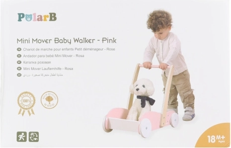 Drveno hodalica za malu djecu ružičasta