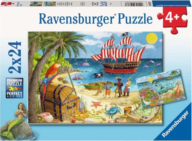 RAVENSBURGER Puzzle Pirati i morske vile 2x24 dijelova