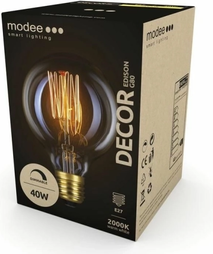 Modee Smart dekorativna žarulja Edison G80 E27 40 W ekstra toplo bijela