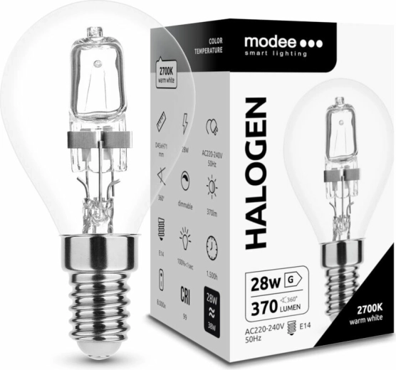 Modee halogena žarulja Mini Globe G45 28 W E14, 370 lm, topla bijela