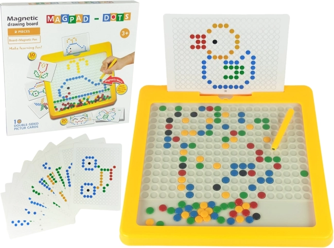 Magnetna ploča sa 100 perlica žuta