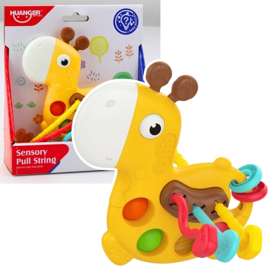 Sensory Giraffe with Threading Laces, Yellow