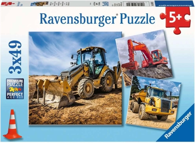 Puzzle RAVENSBURGER Građevinski strojevi 3×49 dijelova