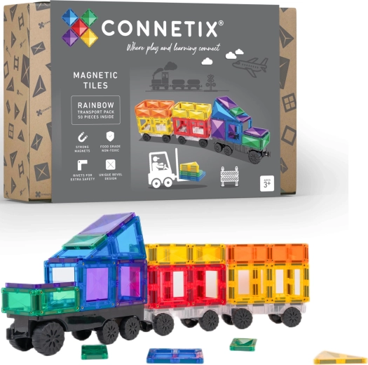 Connetix Rainbow Transport Pack magnetska građevna set 50 dijelova