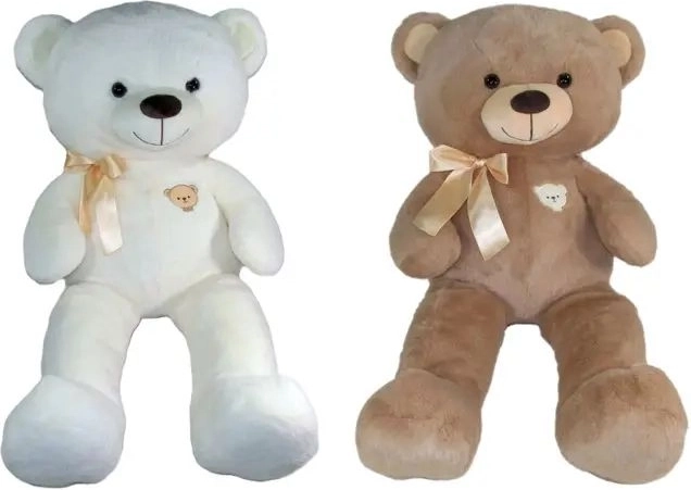 Plush teddy bear with bow tie, 75 cm - 1 piece
