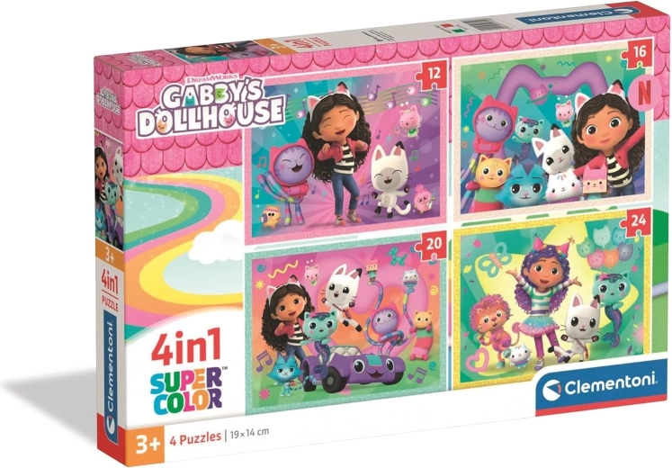 Puzzle CLEMENTONI Gabinin čarobni domek 4u1 (12–24 dijelova)
