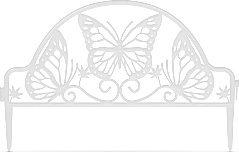Plastic garden edging fence with butterfly pattern
