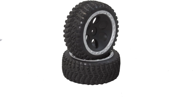 General 1:10 Front and Rear Gray Tires with Rims Set, 2 Pieces