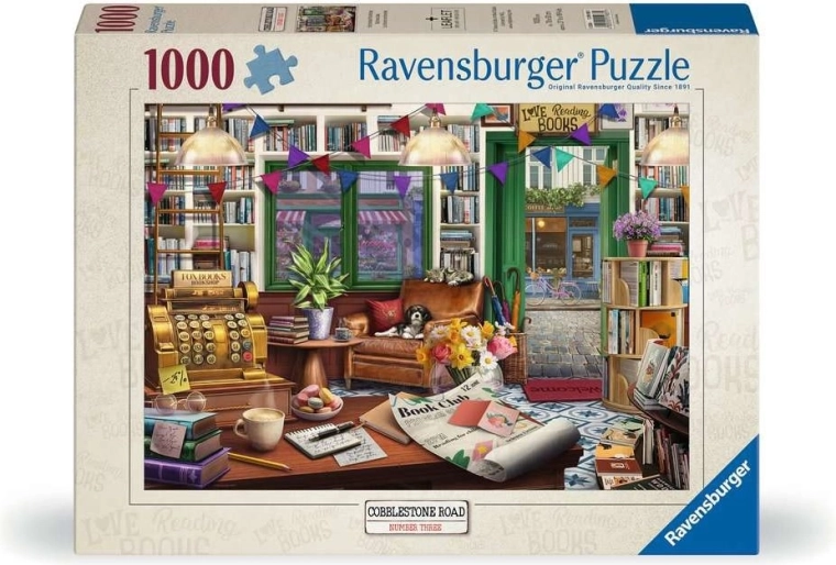 Ravensburger puzzle Cobblestone Road 3: Čarobna knjižara 1000 dijelova
