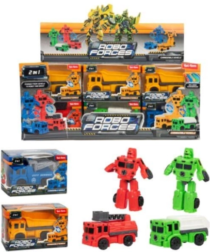 Mini transformirajući auto/robot plastika 9 cm, 4 boje